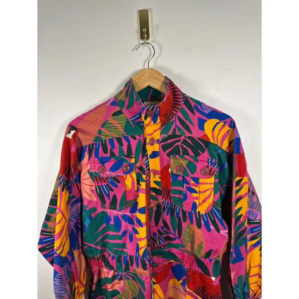FARM Rio Macaw 100% Cotton Tropical Jumpsuit Coveralls, XS- NWT - Picture 8 of 11